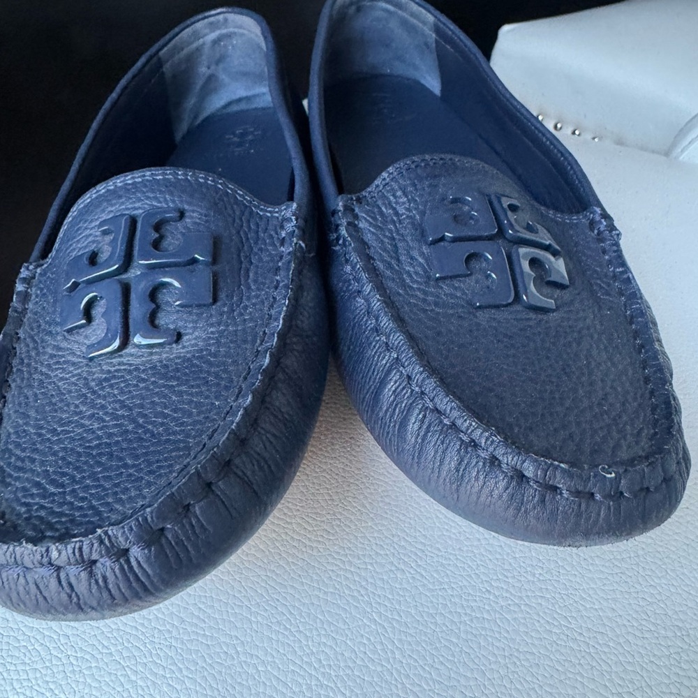 Tory Burch Navy Blue Loafers